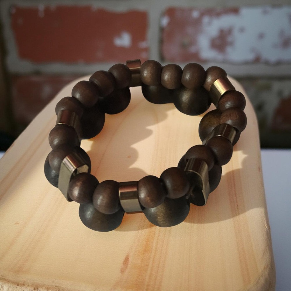 Brown Skull Bead Bracelet Elastic Jewelry